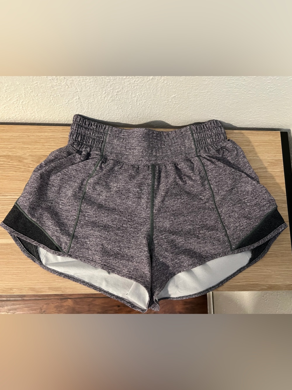 lululemon athletica Heathered Purple Running Shorts with Black Trim